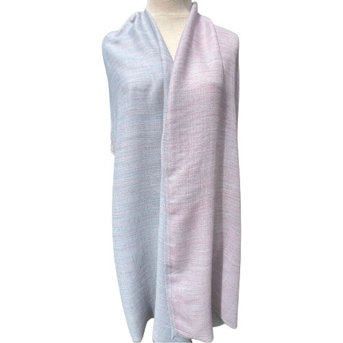 Linen-Wool Stole (pastel pink and blue)