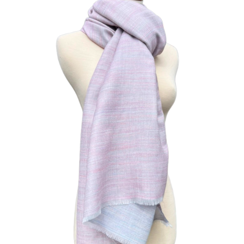 Linen-Wool Stole (pastel pink and blue)
